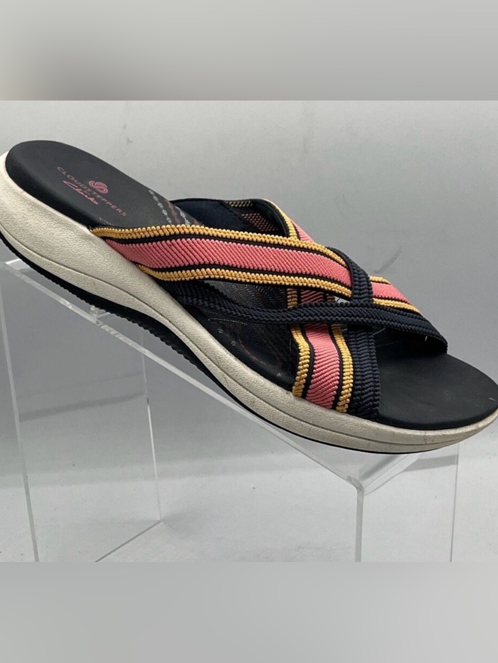 Clarks Cloudsteppers Women's 8.5M Mira Isle MultiColor Strappy Slide Sandals